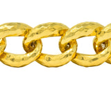 Henry Dunay Vintage 18 Karat Yellow Gold Hammered Curb Link Bracelet Circa 1980 - Wilson's Estate Jewelry