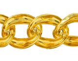 Henry Dunay Vintage 18 Karat Yellow Gold Hammered Curb Link Bracelet Circa 1980 - Wilson's Estate Jewelry