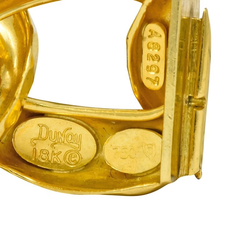 Henry Dunay Vintage 18 Karat Yellow Gold Hammered Curb Link Bracelet Circa 1980 - Wilson's Estate Jewelry
