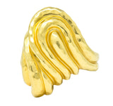Henry Dunay Vintage 18 Karat Gold Hammered Swirl Ring Circa 1980 - Wilson's Estate Jewelry
