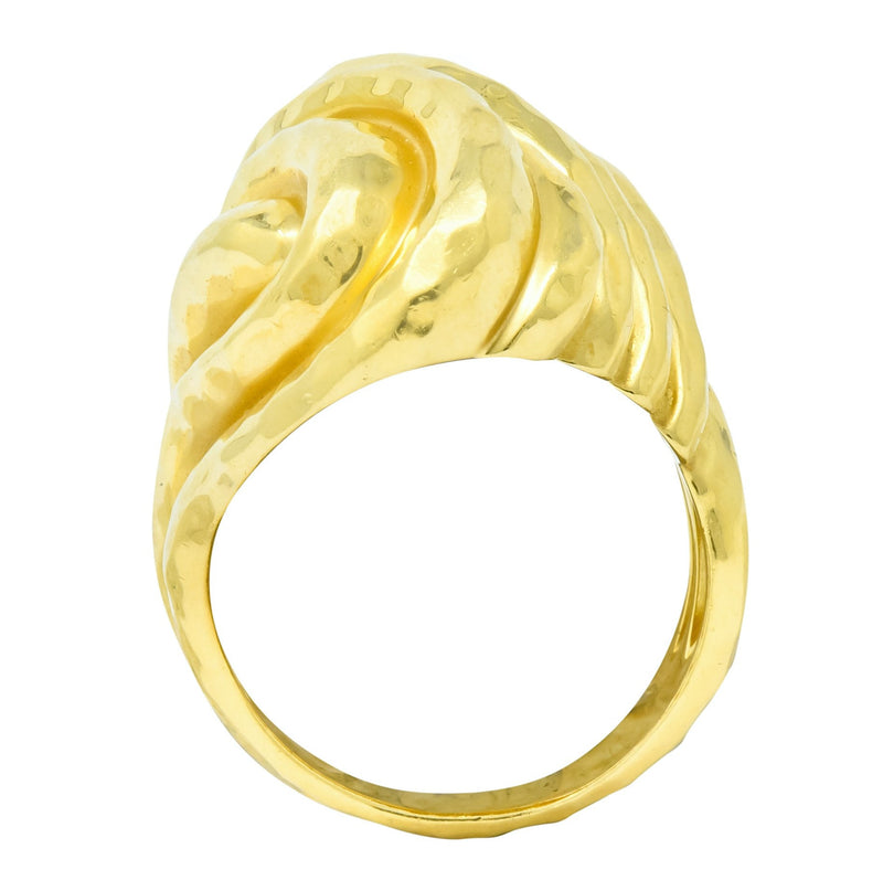 Henry Dunay Vintage 18 Karat Gold Hammered Swirl Ring Circa 1980 - Wilson's Estate Jewelry