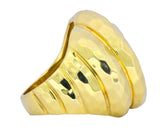 Henry Dunay Vintage 18 Karat Yellow Gold Hammered Swirl Ring - Wilson's Estate Jewelry
