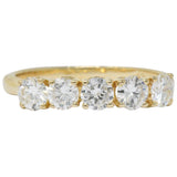 IBG Contemporary 1.10 CTW Diamond 14 Karat Gold 5 Stone Ring Wilson's Estate Jewelry