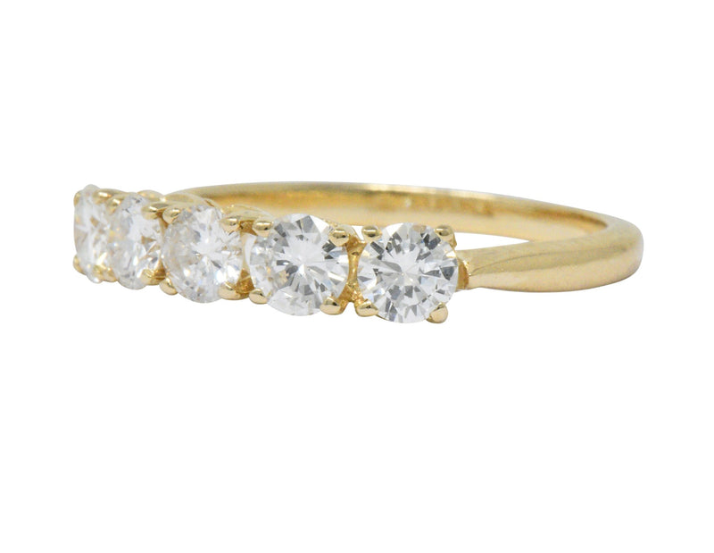 IBG Contemporary 1.10 CTW Diamond 14 Karat Gold 5 Stone Ring Wilson's Estate Jewelry