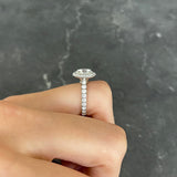 Cartier French 2.15 CTW Round Brilliant Diamond Platinum Destinee Halo Engagement Ring GIA Wilson's Estate Jewelry