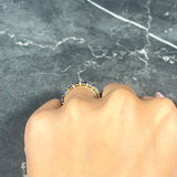 Contemporary 4.80 CTW Emerald Cut Sapphire 18 Karat Yellow Gold Eternity Band Ring Wilson's Estate Jewelry