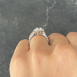 Cartier French 2.15 CTW Round Brilliant Diamond Platinum Destinee Halo Engagement Ring GIA Wilson's Estate Jewelry