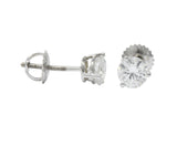 Impressive 1.20 CTW Diamond 18 Karat White Gold Martini Stud Earrings Wilson's Estate Jewelry