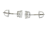 Impressive 1.20 CTW Diamond 18 Karat White Gold Martini Stud Earrings Wilson's Estate Jewelry