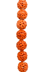 Intricate Victorian Carved Coral Jade Seed Pearl Silk Dragon Drop Necklace - Wilson's Estate Jewelry