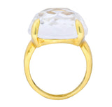 Ippolita Faceted Rock Crystal 18 Karat Gold Cocktail Ring - Wilson's Estate Jewelry