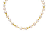 Italian Cultured Pearl 18 Karat Yellow Gold Station Necklace - Wilson's Estate Jewelry