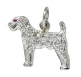 J.E. Caldwell & CO. Edwardian Diamond Ruby Platinum Fancy Dog Charm Circa 1920 - Wilson's Estate Jewelry