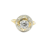 Jabel 0.75 CTW Old European Cut Diamond 14 Karat Tri-Colored Gold Retro Engagement Ring Wilson's Estate Jewelry