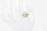 Jabel 0.75 CTW Old European Cut Diamond 14 Karat Tri-Colored Gold Retro Engagement Ring Wilson's Estate Jewelry
