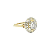 Jabel 0.75 CTW Old European Cut Diamond 14 Karat Tri-Colored Gold Retro Engagement Ring Wilson's Estate Jewelry