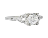 Jabel Art Deco 1.00 CTW Diamond 18 Karat Gold Engagement Ring GIA - Wilson's Estate Jewelry