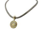 John Hardy 18 Karat Gold Sterling Silver Dot Enhancer Pendant Necklace - Wilson's Estate Jewelry