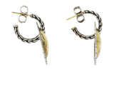 John Hardy Sterling Silver 22 Karat Gold Classic Chain Drop Earrings Wilson's Estate Jewelry