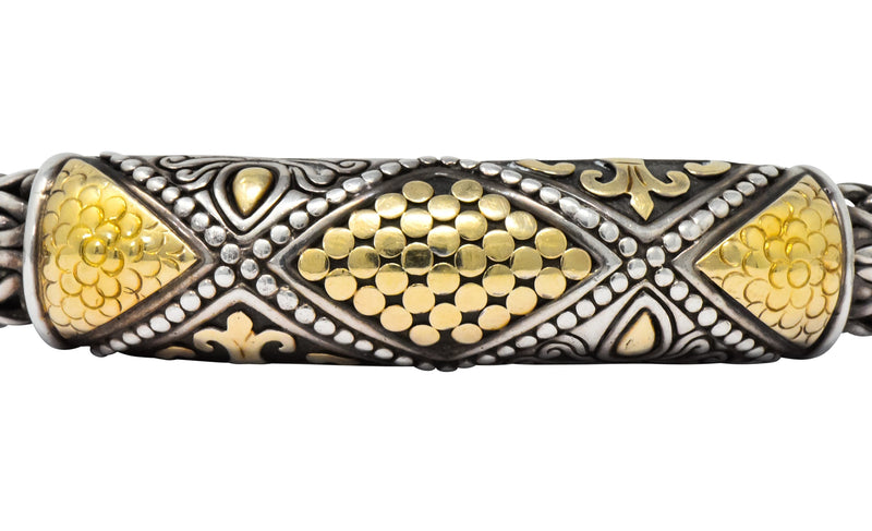 John Hardy Vintage Sterling Silver 18 Karat Gold Unisex Bracelet - Wilson's Estate Jewelry