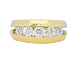 Jose Hess 0.91 CTW Diamond 14 Karat Gold Unisex Band Ring - Wilson's Estate Jewelry