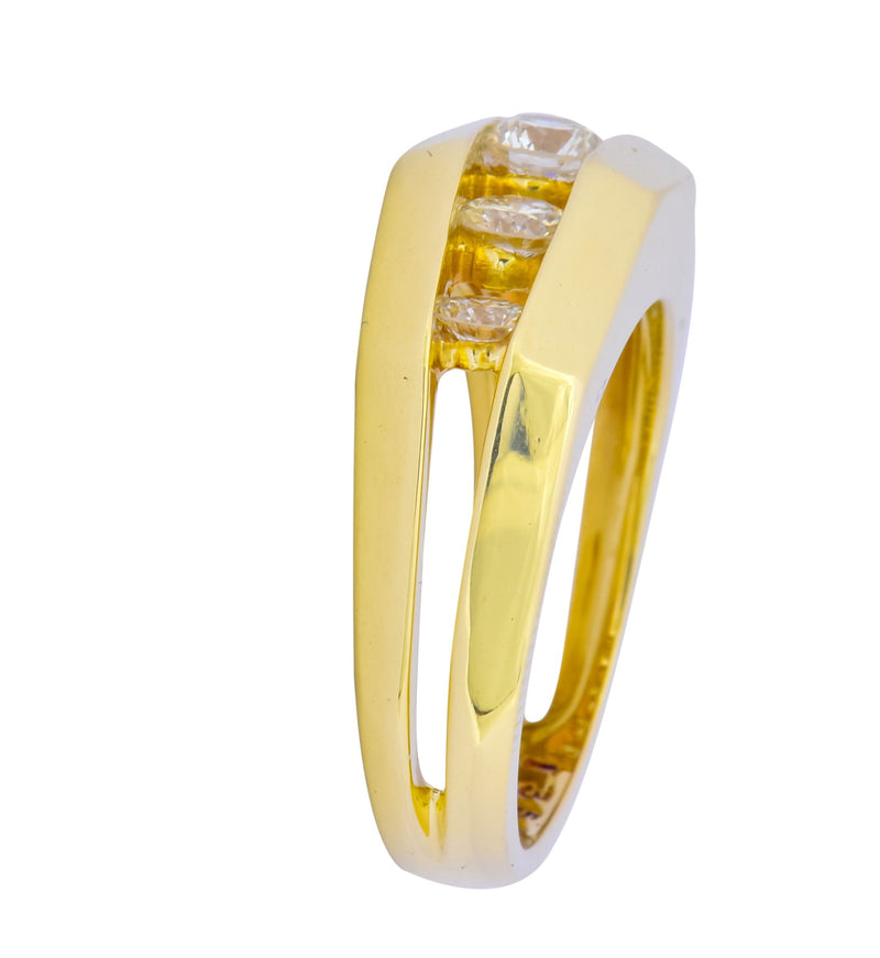 Jose Hess 0.91 CTW Diamond 14 Karat Gold Unisex Band Ring - Wilson's Estate Jewelry