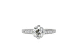 Kirk Art Deco 1.16 CTW Diamond Platinum Engagement Ring GIA Wilson's Estate Jewelry