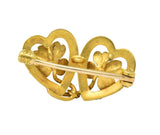 Krementz Late Victorian Seed Pearl Enamel 14 Karat Gold Heart Four Leaf Clover Pin - Wilson's Estate Jewelry