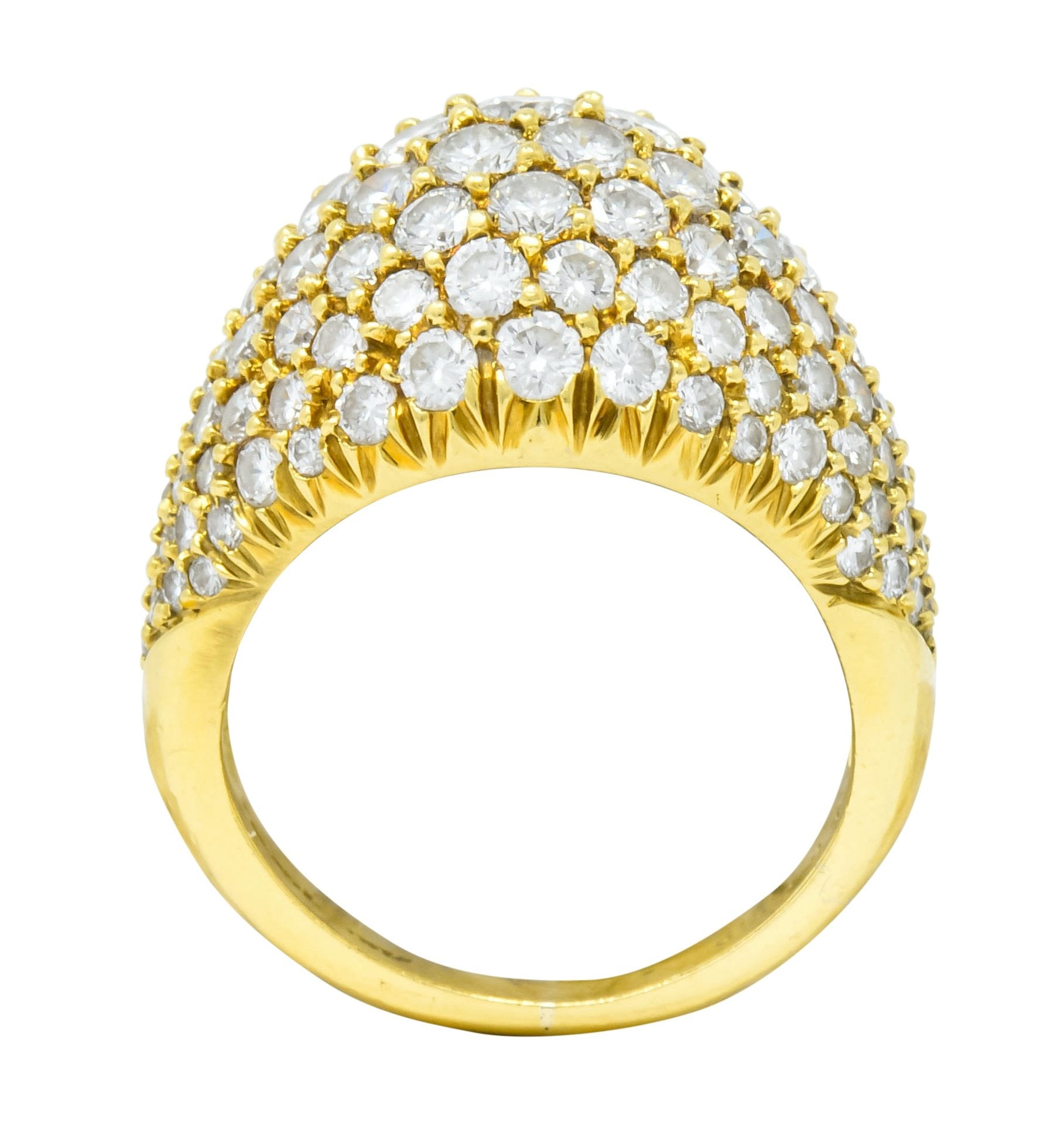 Kurt Wayne Vintage 4.87 CTW Diamond 18 Karat Gold Bombay Band Ring Circa 1970's - Wilson's Estate Jewelry