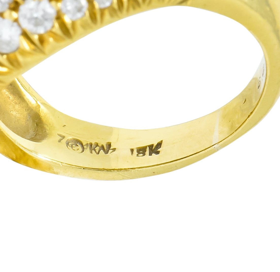 Kurt Wayne Vintage 4.87 CTW Diamond 18 Karat Gold Bombay Band Ring Circa 1970's - Wilson's Estate Jewelry