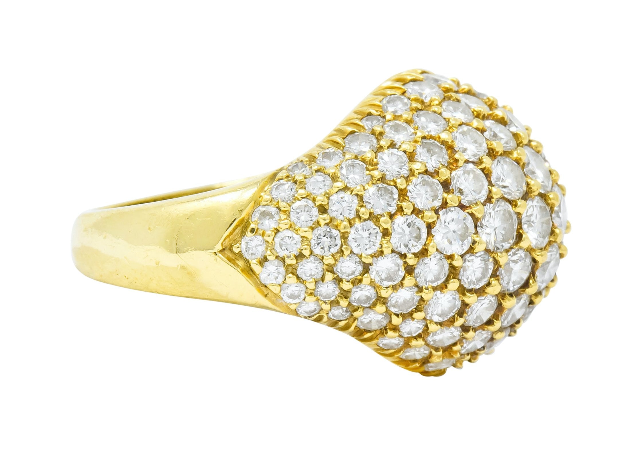 Kurt Wayne Vintage 4.87 CTW Diamond 18 Karat Gold Bombay Band Ring Circa 1970's - Wilson's Estate Jewelry