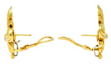 Lagos 1990's Vintage Diamond 18 Karat Gold Fleur-De-Lis Earrings - Wilson's Estate Jewelry