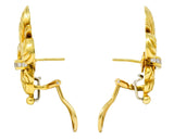 Lagos 1990's Vintage Diamond 18 Karat Gold Fleur-De-Lis Earrings - Wilson's Estate Jewelry