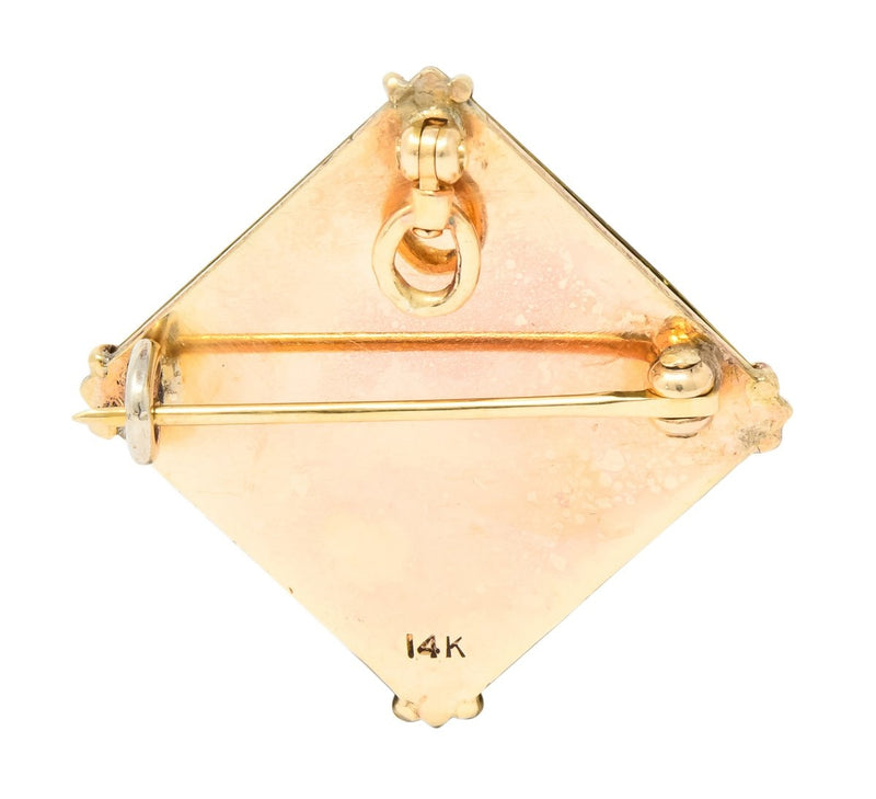 Lalique Art Nouveau 14 Karat Gold Bronze Forest Soldier Repousse Pendant Brooch - Wilson's Estate Jewelry