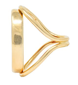 Large 1940’s Retro Carnelian Carved Male Silhouette Intaglio 14 Karat Yellow Gold Ring - Wilson's Estate Jewelry