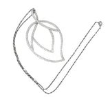 Large Piaget 3.15 CTW Diamond 18 Karat White Gold Leaf Pendant With Chain Wilson's Estate Jewelry