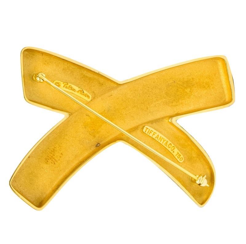Large 1980's Paloma Picasso Tiffany & Co. 18 Karat Gold Graffiti X Brooch - Wilson's Estate Jewelry