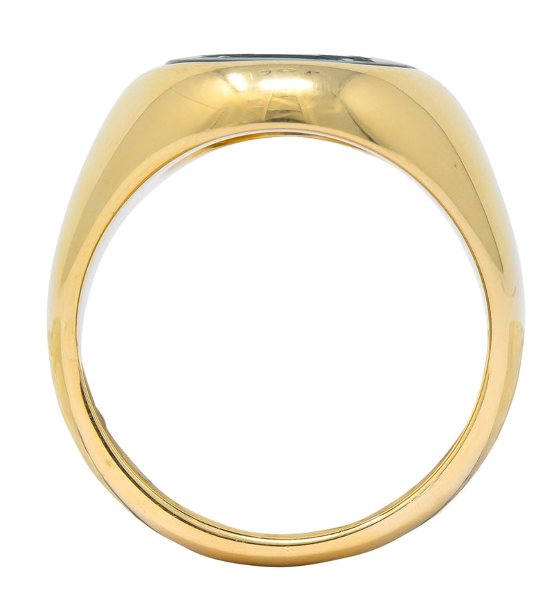 Larter & Sons Art Deco Intaglio Bloodstone 14 Karat Gold Unisex Signet Ring - Wilson's Estate Jewelry
