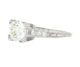 Late Art Deco 1.17 CTW Diamond Platinum Engagement Ring GIA Wilson's Estate Jewelry