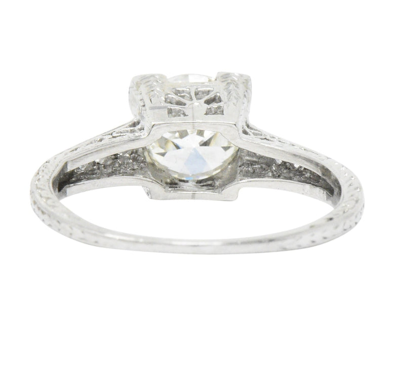 Late Art Deco 1.17 CTW Diamond Platinum Engagement Ring GIA Wilson's Estate Jewelry