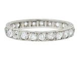 Late Edwardian 1.30 CTW Diamond Platinum Foliate Eternity Band Ring - Wilson's Estate Jewelry