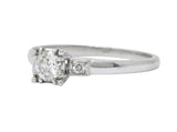 1950's Mid-Century 0.40 CTW Diamond Platinum Three Stone Engagement Ring Wilson's Estate Jewelry