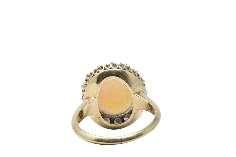 Late Victorian 0.65 CTW Diamond, Opal & 14K Gold Ring Wilson's Estate Jewelry