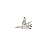 Late Victorian .40CTW Diamond Ruby & Platinum-Topped Yellow Gold Bird Charm Wilson's Estate Jewelry