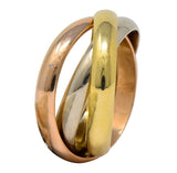 Les Must De Cartier Vintage 18 Karat Gold Unisex Trinity Rolling Band Ring - Wilson's Estate Jewelry
