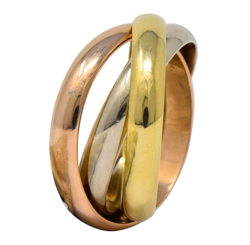 Les Must De Cartier Vintage 18 Karat Gold Unisex Trinity Rolling Band Ring  | Wilson's Estate Jewelry