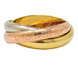 Les Must De Cartier Vintage 18 Karat Gold Unisex Trinity Rolling Band Ring - Wilson's Estate Jewelry