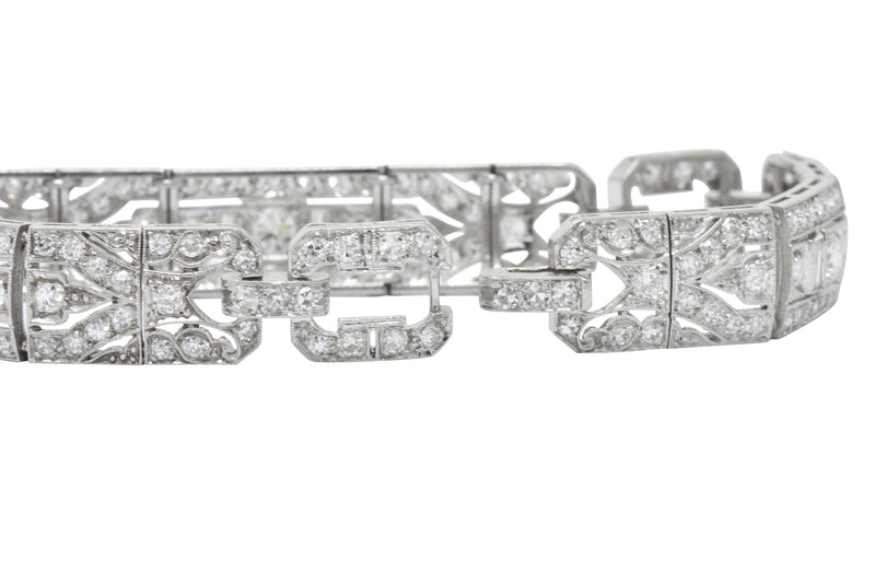 Lovely Art Deco 6.15 CTW Diamond Platinum Old European Bracelet Wilson's Estate Jewelry