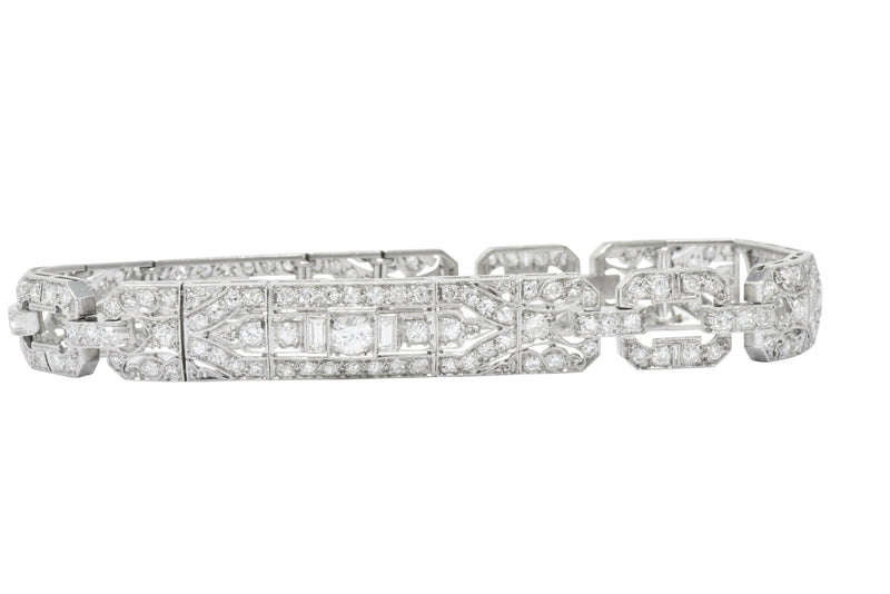 Lovely Art Deco 6.15 CTW Diamond Platinum Old European Bracelet Wilson's Estate Jewelry