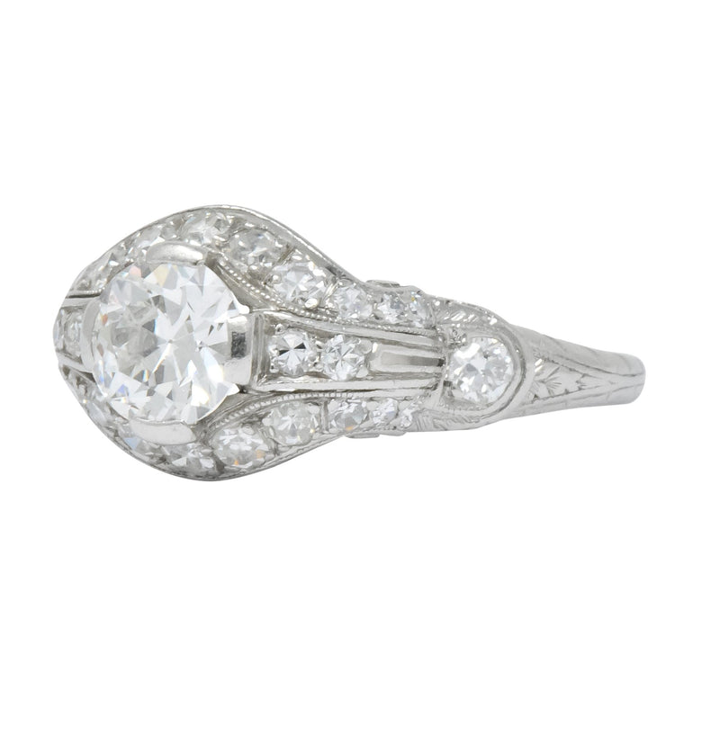 Lovely Edwardian 0.80 CTW Diamond Platinum Engagement Ring - Wilson's Estate Jewelry